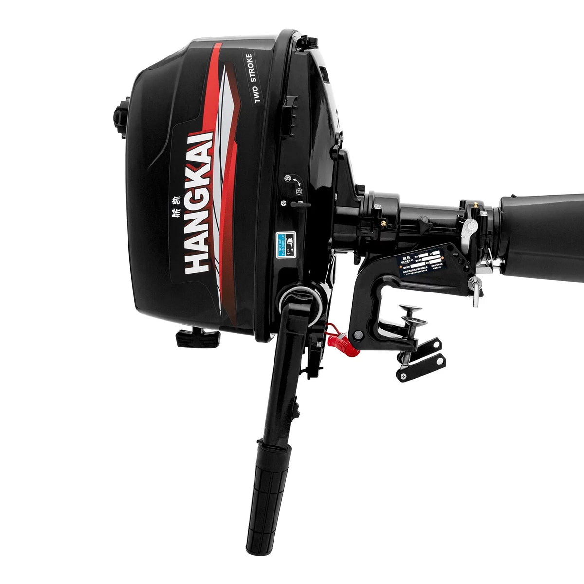 Anqidi 6HP 2 Stroke Outboard Motor, 102CC Single Cylinder Fishing Vessel Engine Tiller Control Water Cooling System 4.4kW CDI