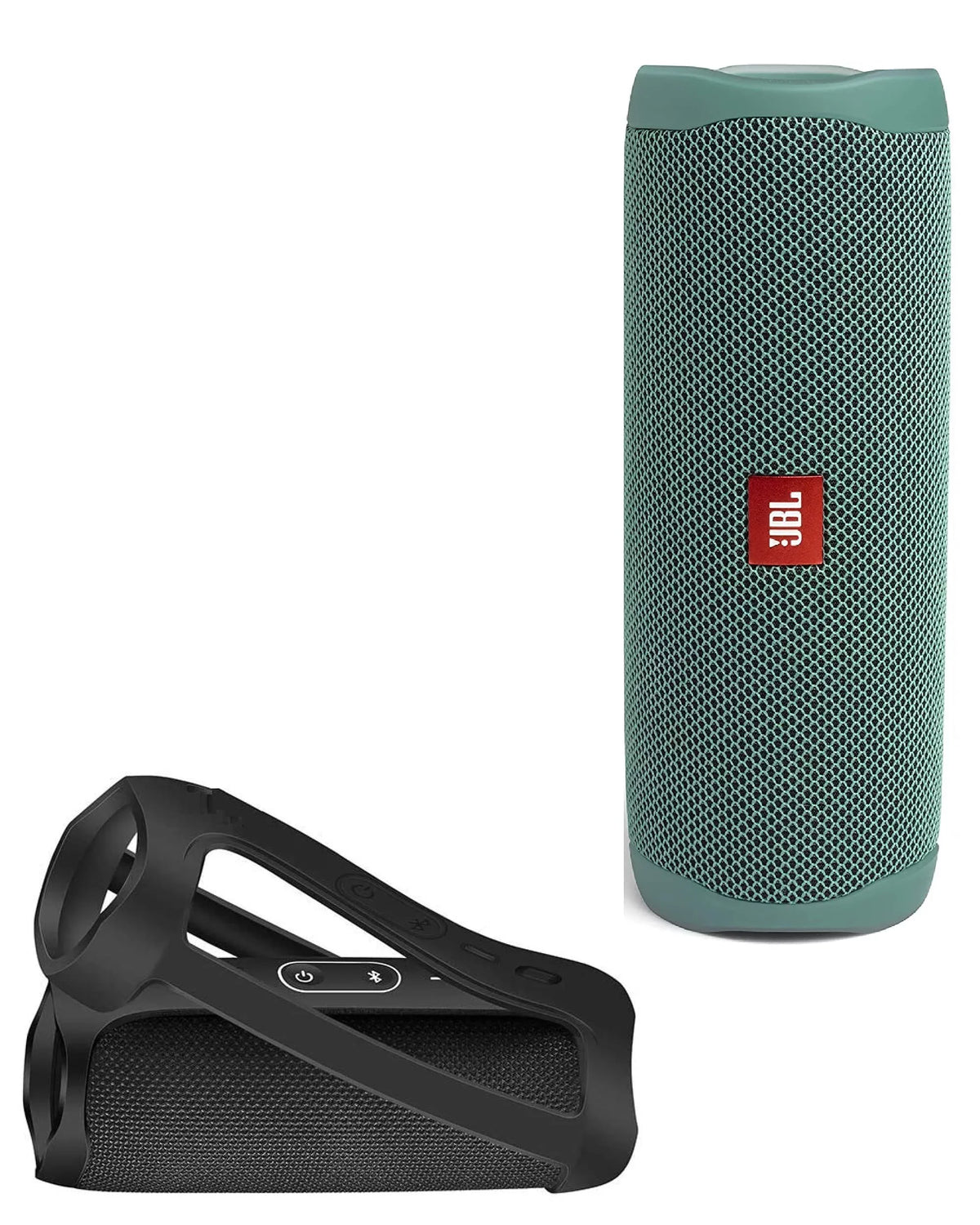 JBL Flip 5 Waterproof Portable Wireless Bluetooth Speaker Bundle with Silicone Protective Carrying Sleeve (EcoGreen)