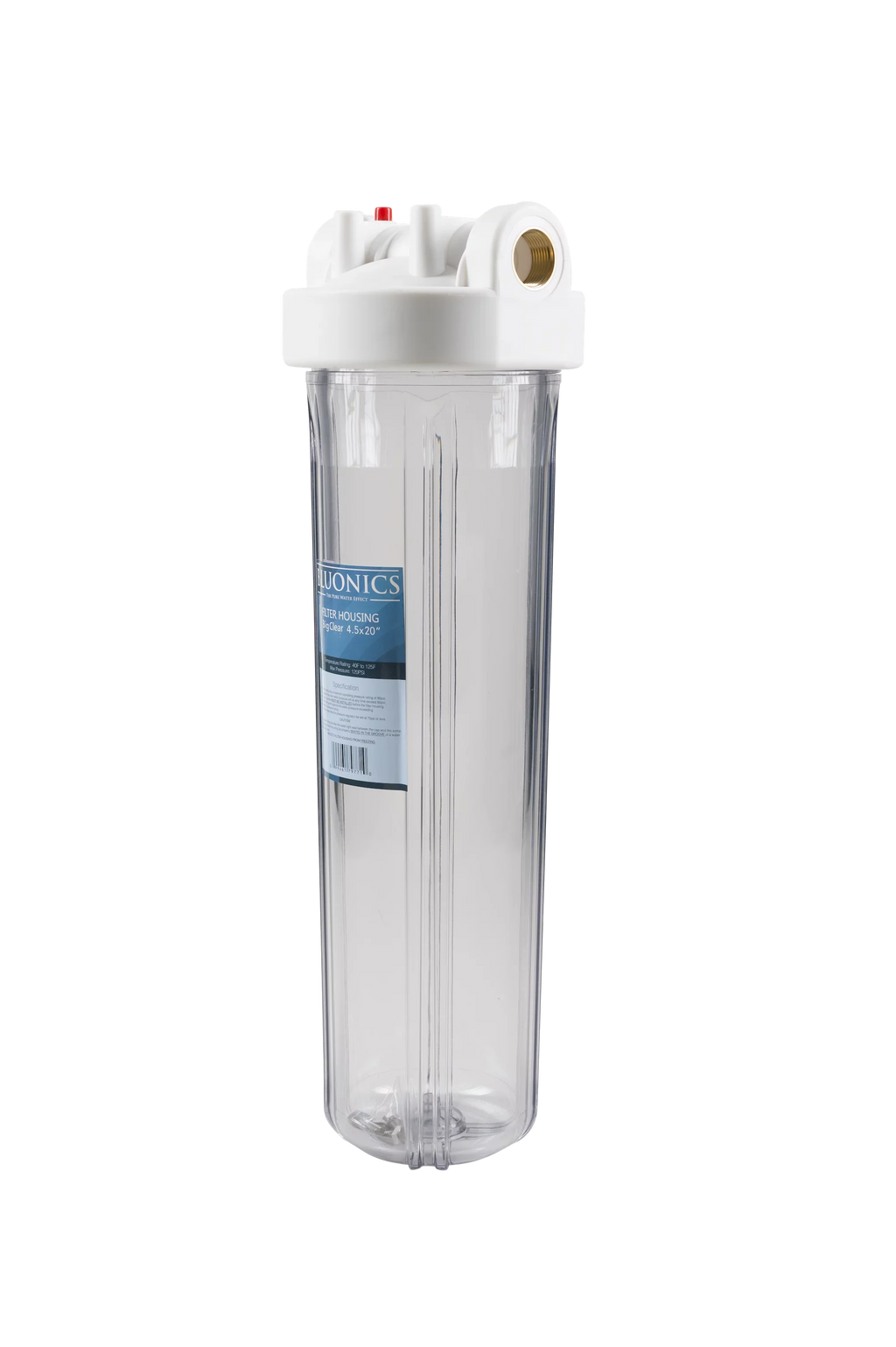 Two 20" Big Blue Whole House Water Filter w/Pleated Sediment & Carbon Filters Clear Blue Transparent Housings