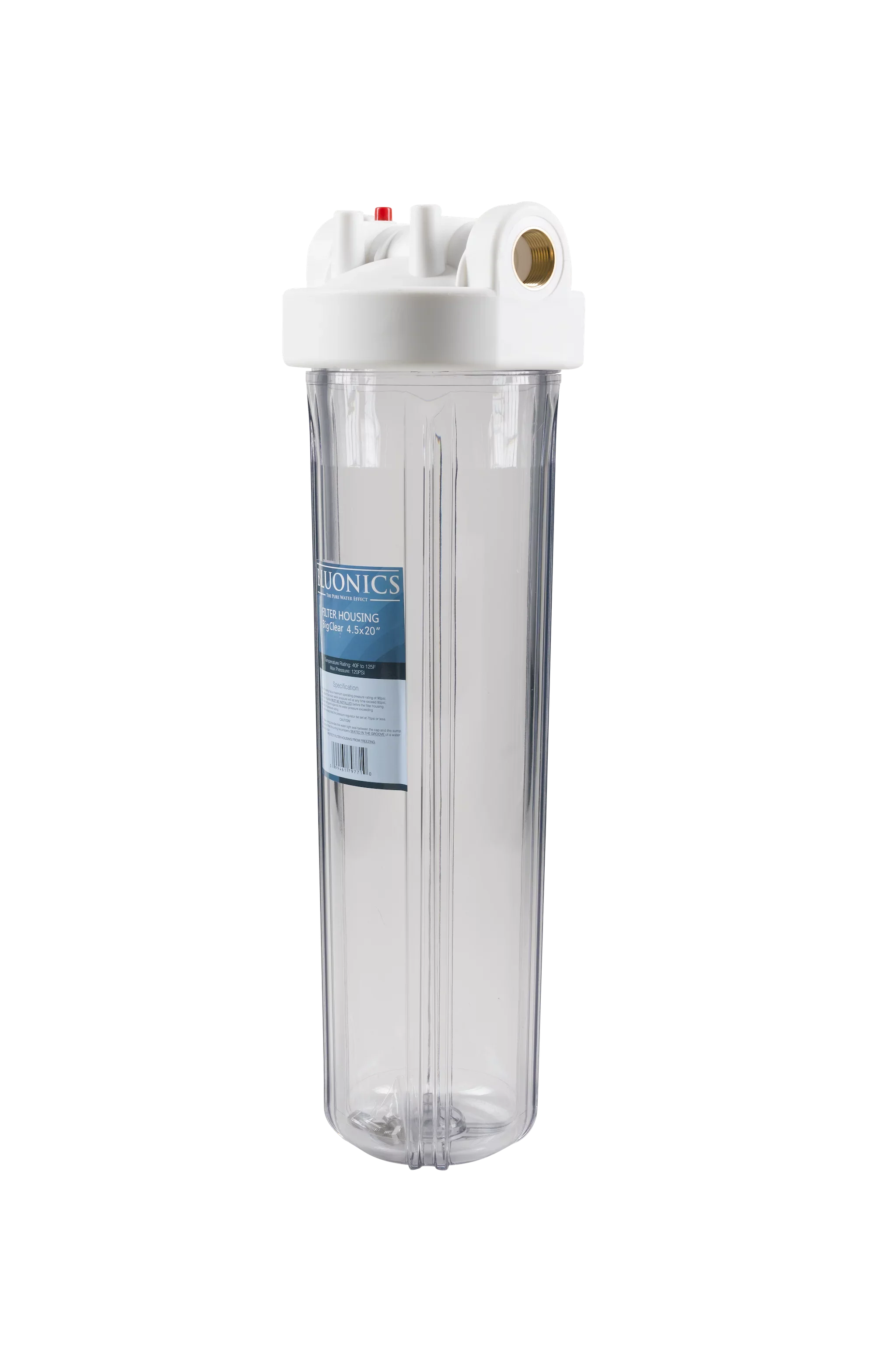 Two 20" Big Blue Whole House Water Filter w/Pleated Sediment & Carbon Filters Clear Blue Transparent Housings