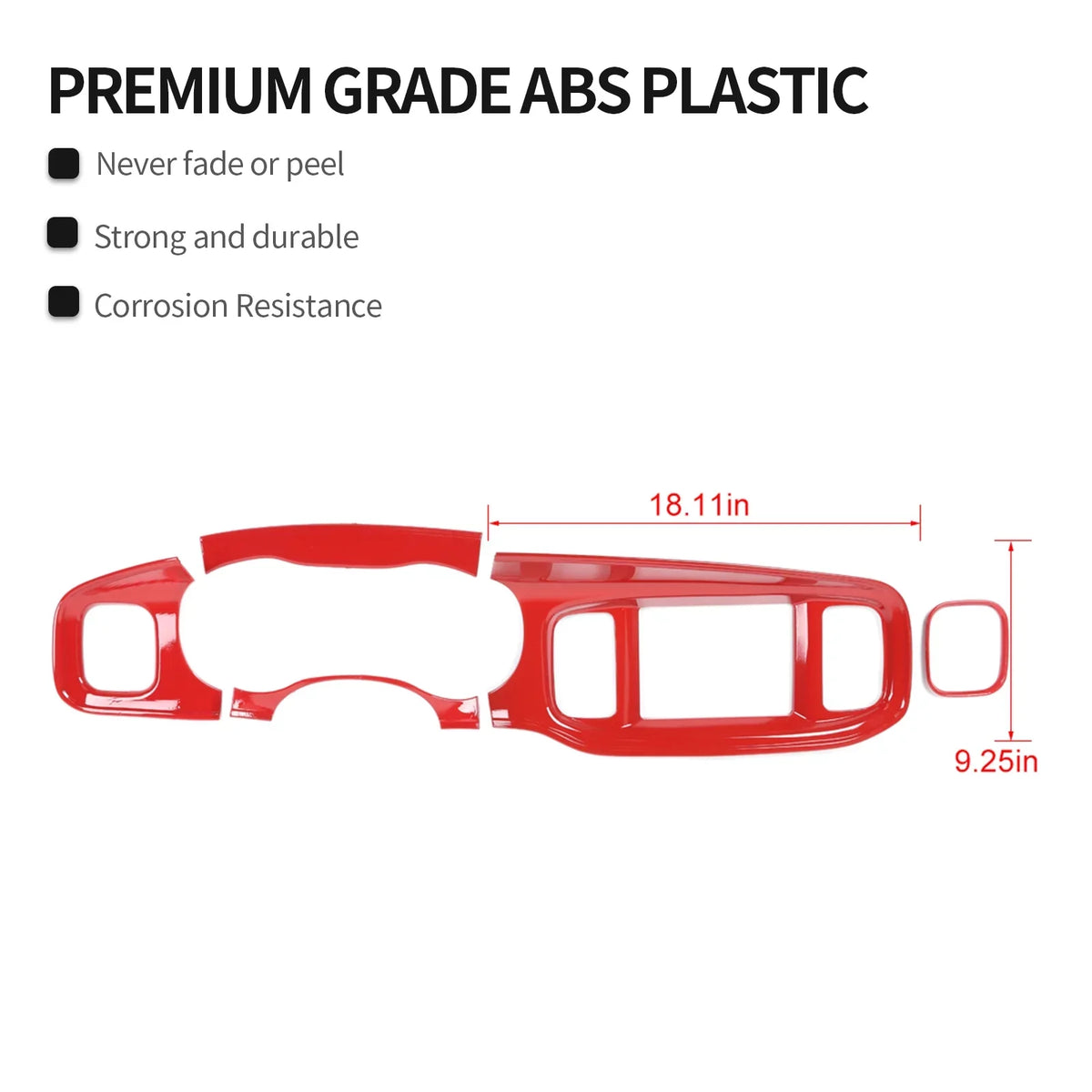 CheroCar Console Center Dash Board Trim Coating Interior for Dodge Charger 2015-2022,Red