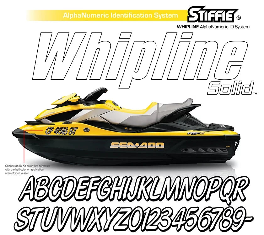 STIFFIE Whipline Solid White/Navy 3" Alpha-Numeric Registration Identification Numbers Stickers Decals for Vessel & Personal Watercraft