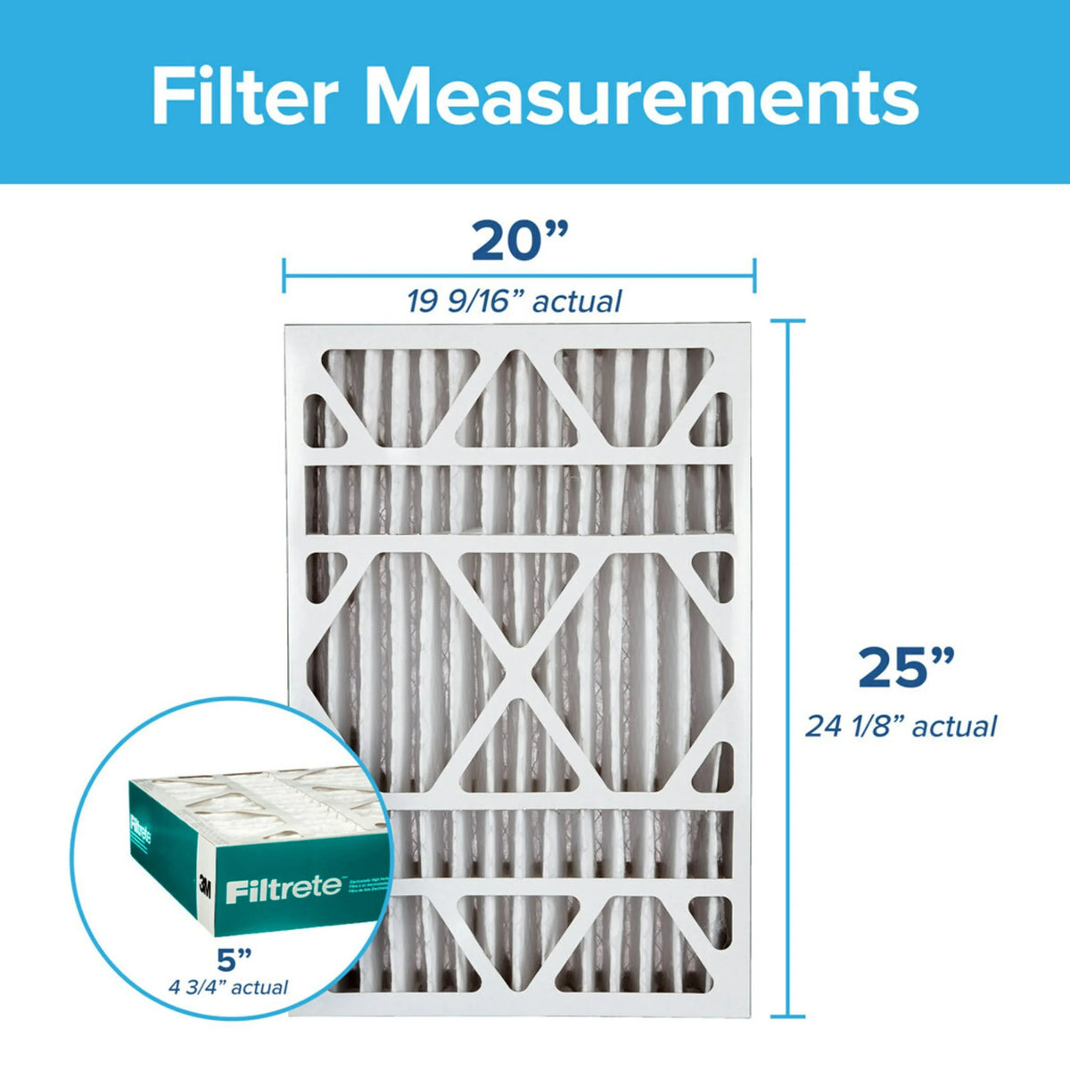 Filtrete 20x25x5 Air Filter, MPR 1200 MERV 11, Allergen Reduction Deep Pleat, 1 Filter