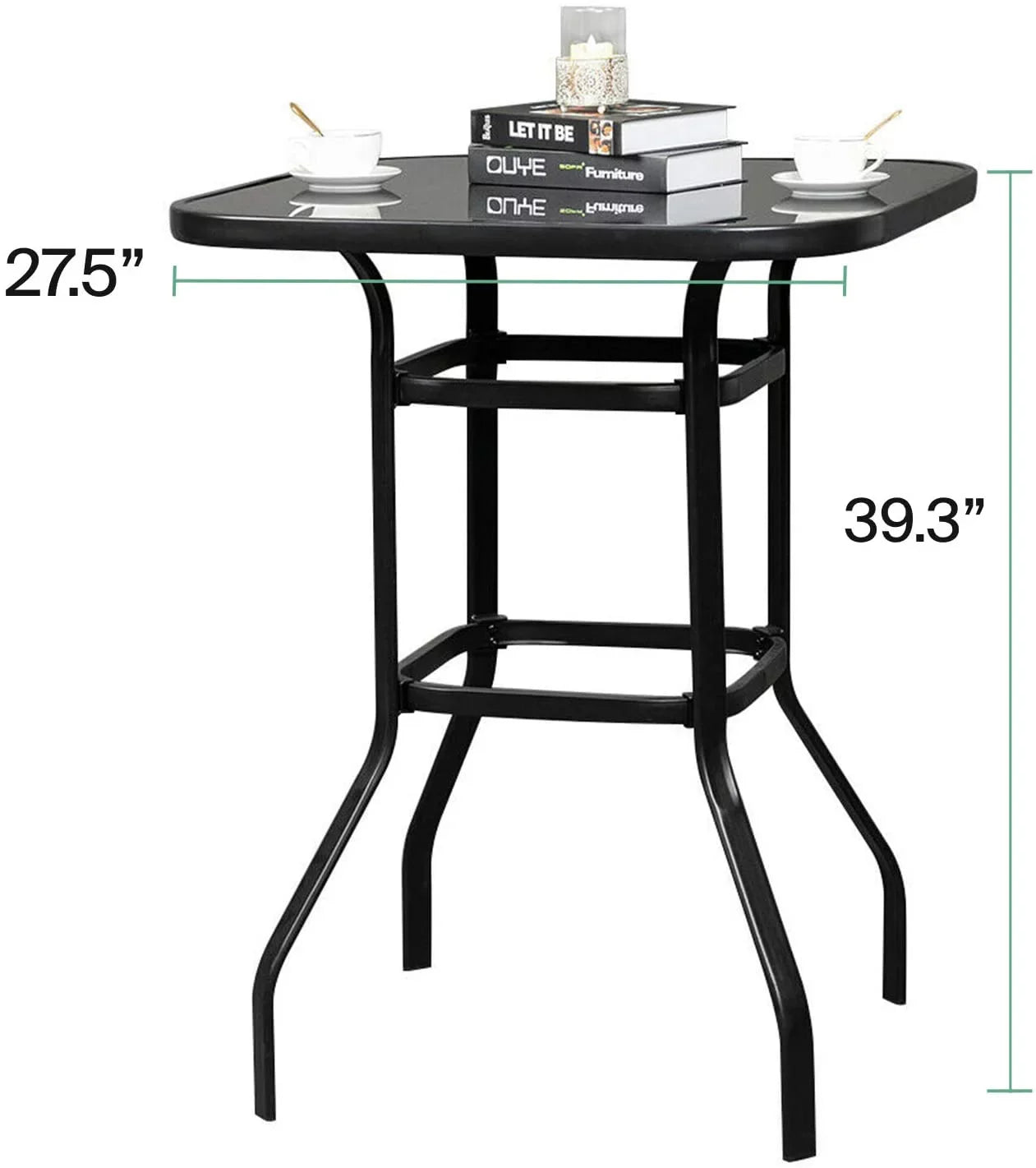 Scarlett Aesthetic Design With Solid Glass Bar Table For Indoor Use