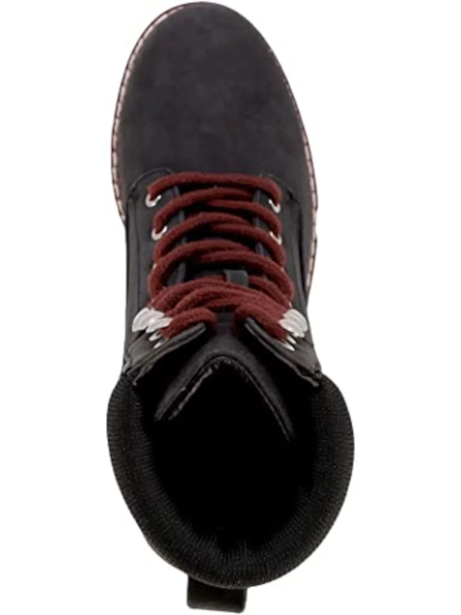 NAUTICA Womens Black Mixed Media Logo Strap Romilly Round Toe Lace-Up Hiking Boots 8 M