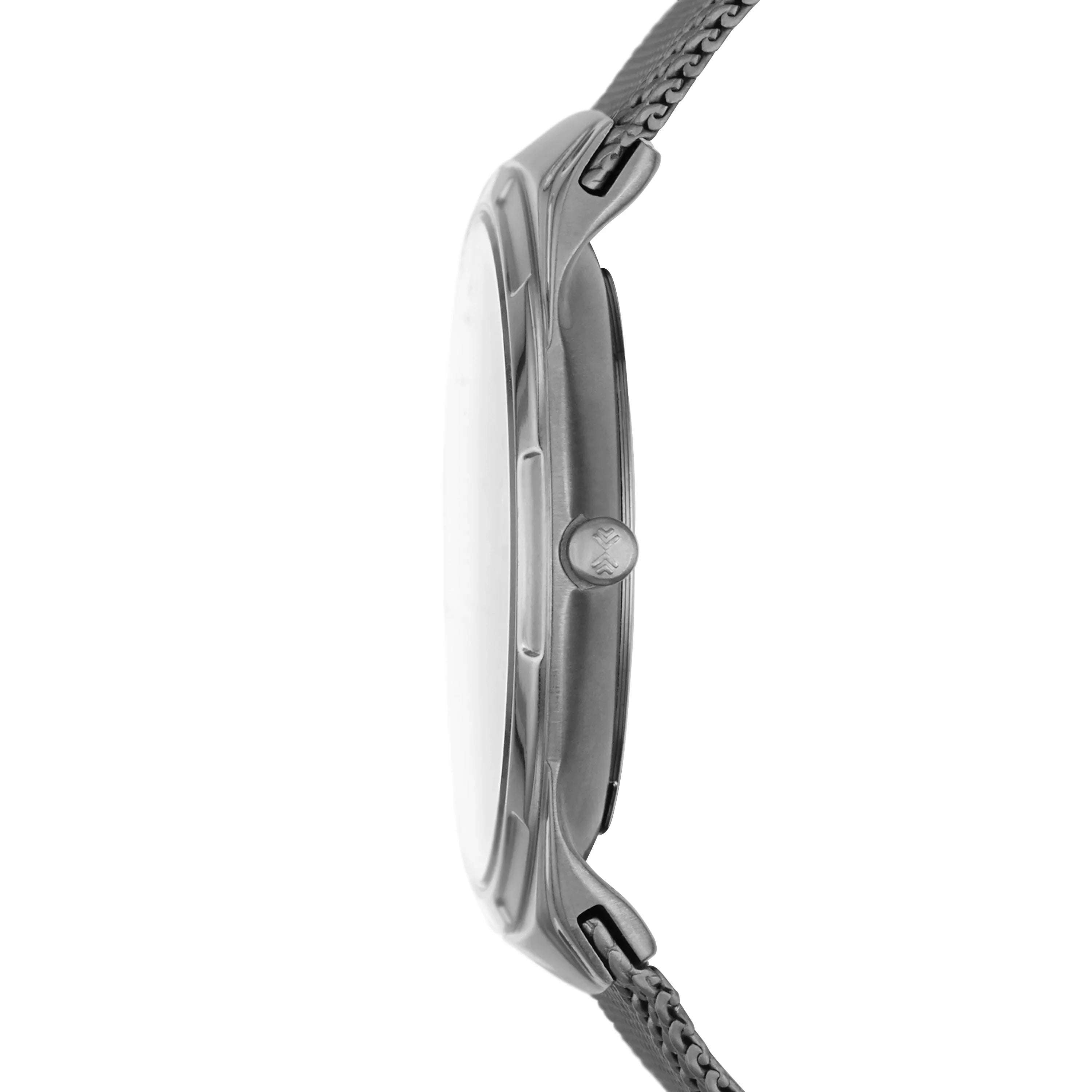 Melbye Titanium and Gray Steel-Mesh Day-Date Watch (SKW6078)