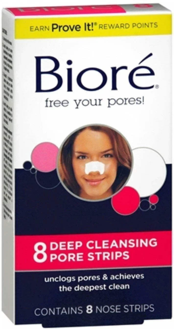 Biore Deep Cleansing Pore Strips 8'S Nose 3 Pack