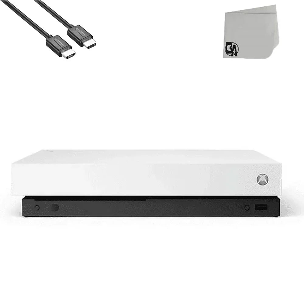 Microsoft Xbox One X 1TB, 4K Ultra HD White Console Only with HDMI Cable BOLT AXTION Bundle Like New