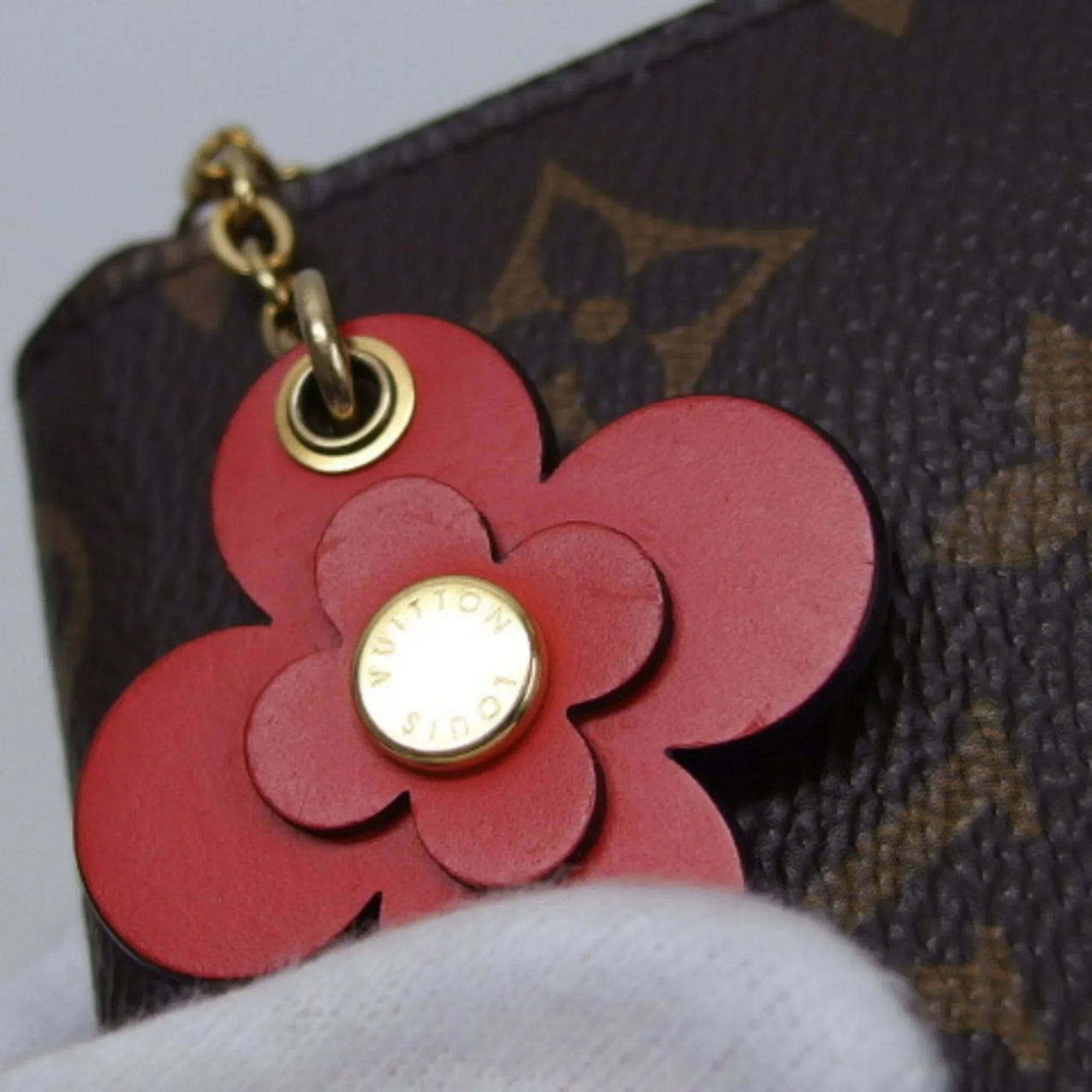 Pre-Owned Louis Vuitton Monogram Clemence Wallet Long Wallet Red M62940 (Good)