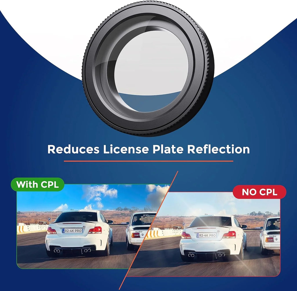 ROVE Ultimate CPL Filter, Anti-Glare Circular Polariser Lens for ROVE R2-4K and R2-4K PRO Dash Cam Models