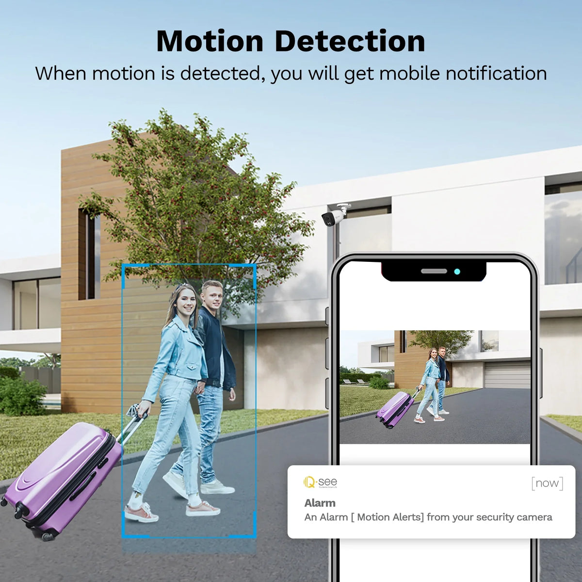QSEE 8CH 5MP Outdoor DVR Security Camera System, 4K DVR with 2TB HDD and 4pcs Smart Person/Vehicle Detection 5MP Wired Security Cameras, , 24/7 Recording, Remote Access for House Villa Store etc.