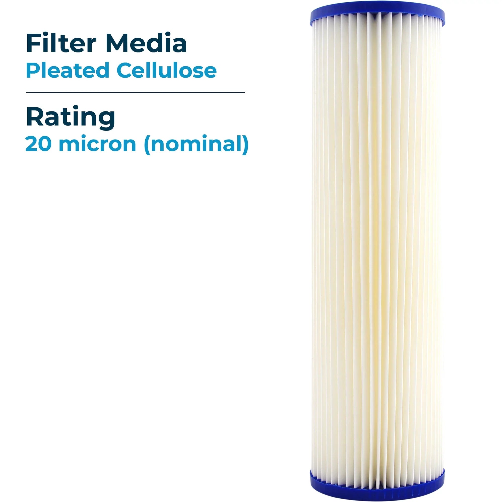 SpiroPure 10x2.5in 20 Micron Pleated Cellulose Polyester Filter (24 Pack)