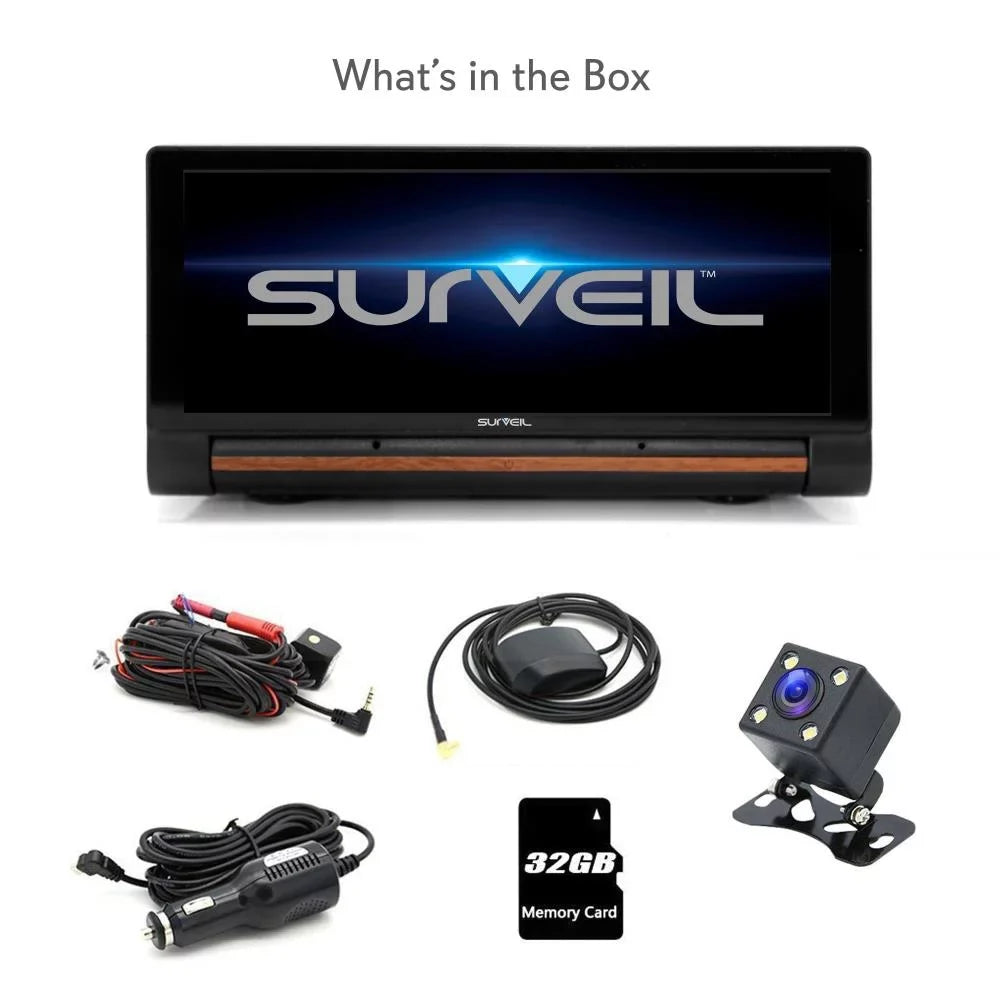 Pyle Surveil Wireless Android GPS DVR Dash Cam and Backup Camera w/ 7" Display