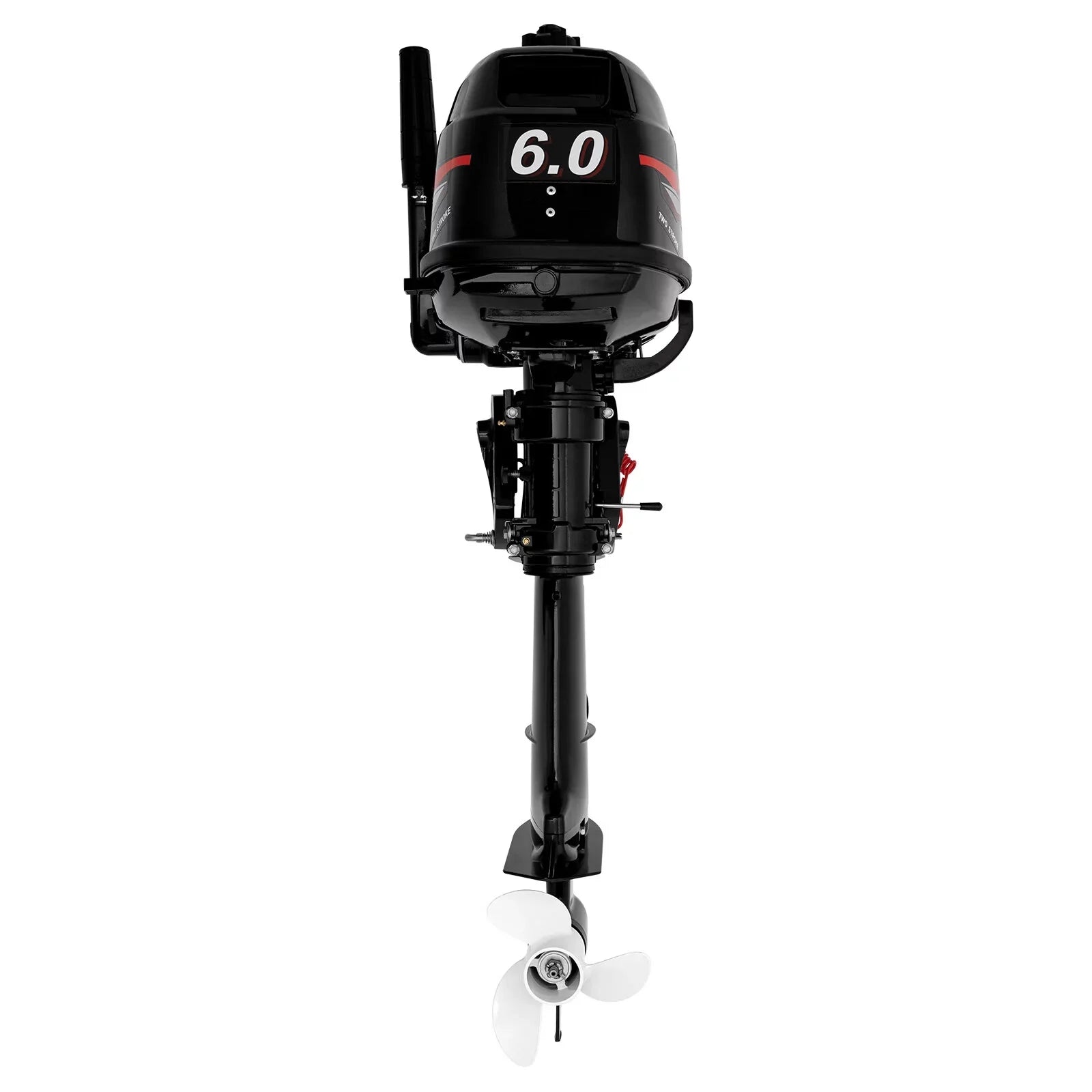 Anqidi 6HP 2 Stroke Outboard Motor, 102CC Single Cylinder Fishing Vessel Engine Tiller Control Water Cooling System 4.4kW CDI