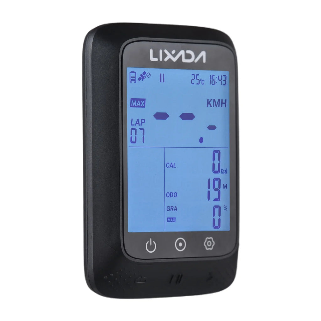Lixada Wireless Bike GPS Computer with ANT+ Sensor Waterproof 2.3in BT Fitting Strava APP Altitude Gradient