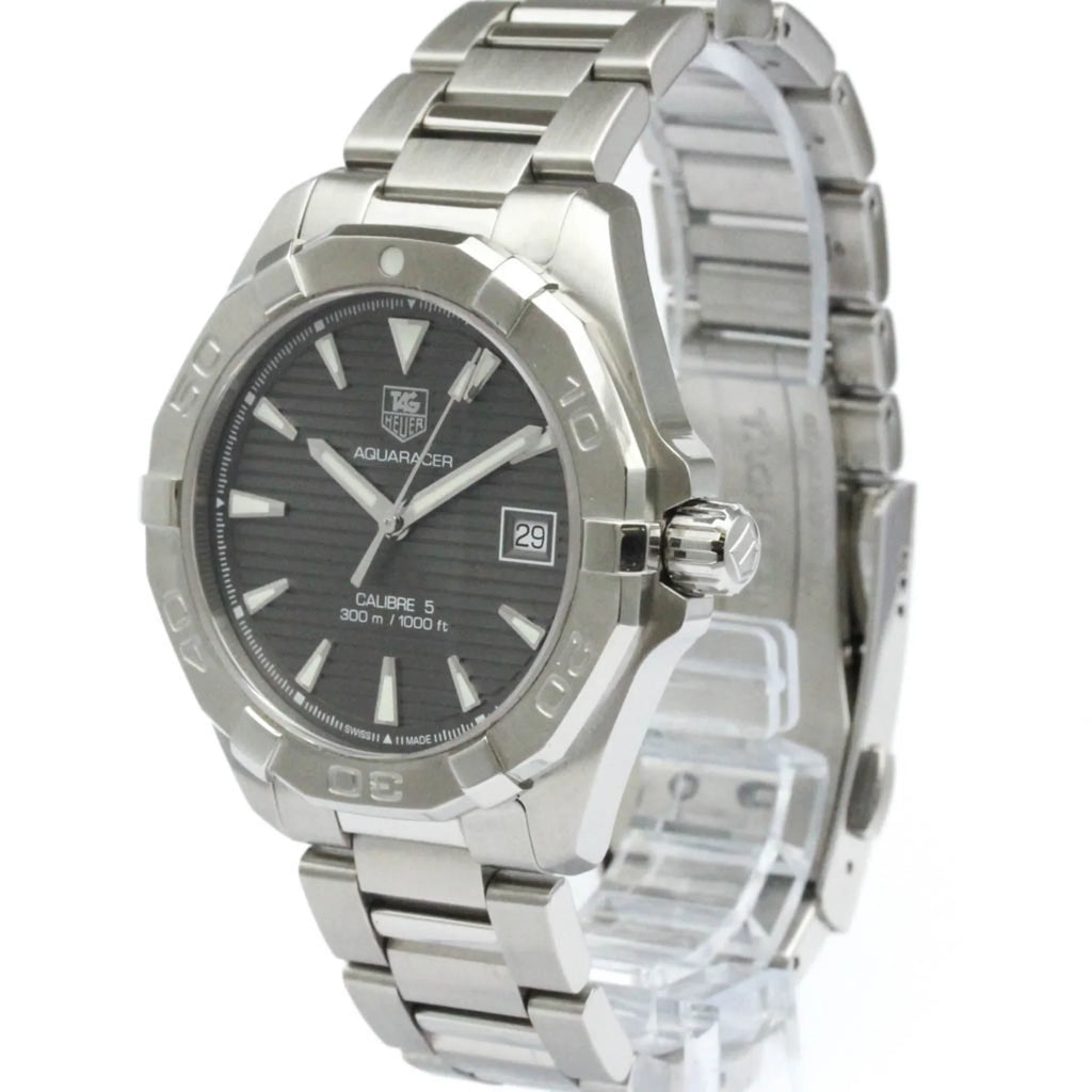 Pre-Owned Polished TAG HEUER Aquaracer Caliber 5 Steel Automatic Watch WAY2113 BF566053 (Good)