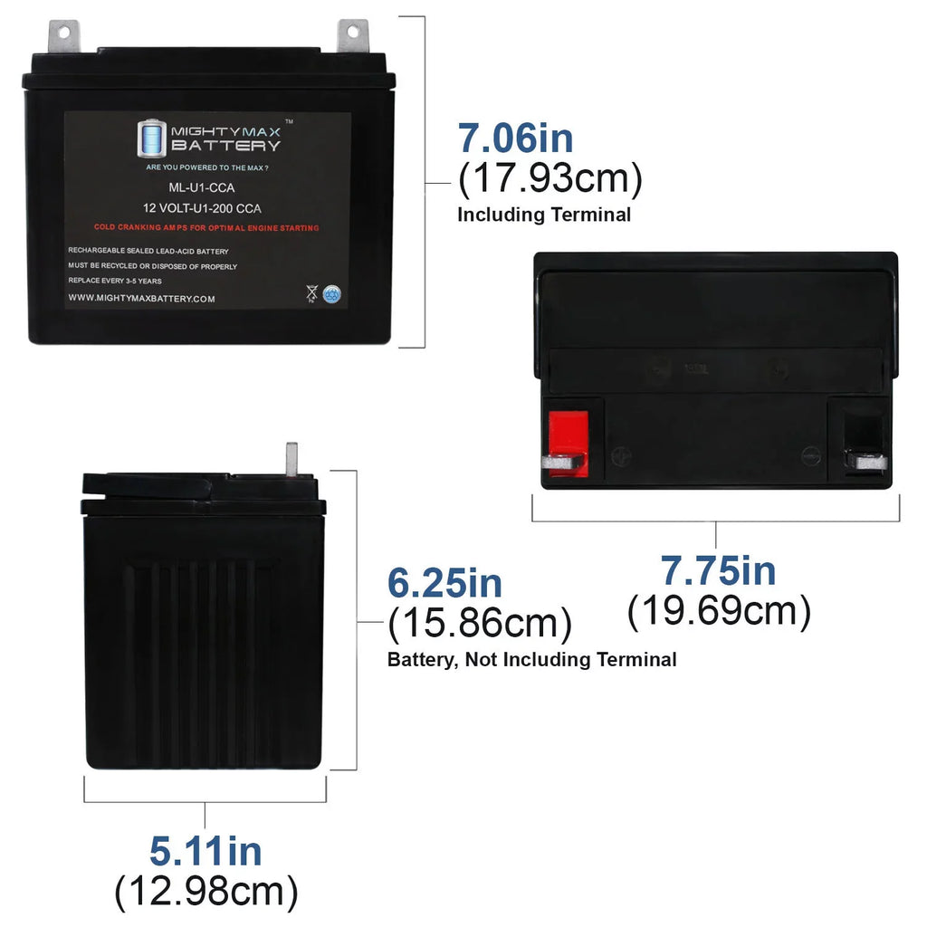 ML-U1 200CCA Battery for Bobcat by Textron 218ES ZeroTurn RadiusMower