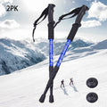 Adjustable Trekking Poles, Aluminum Hiking Poles, Walking Stick Set, 2PK, Hiking Accessories, Blue (19.7-43.3inch)