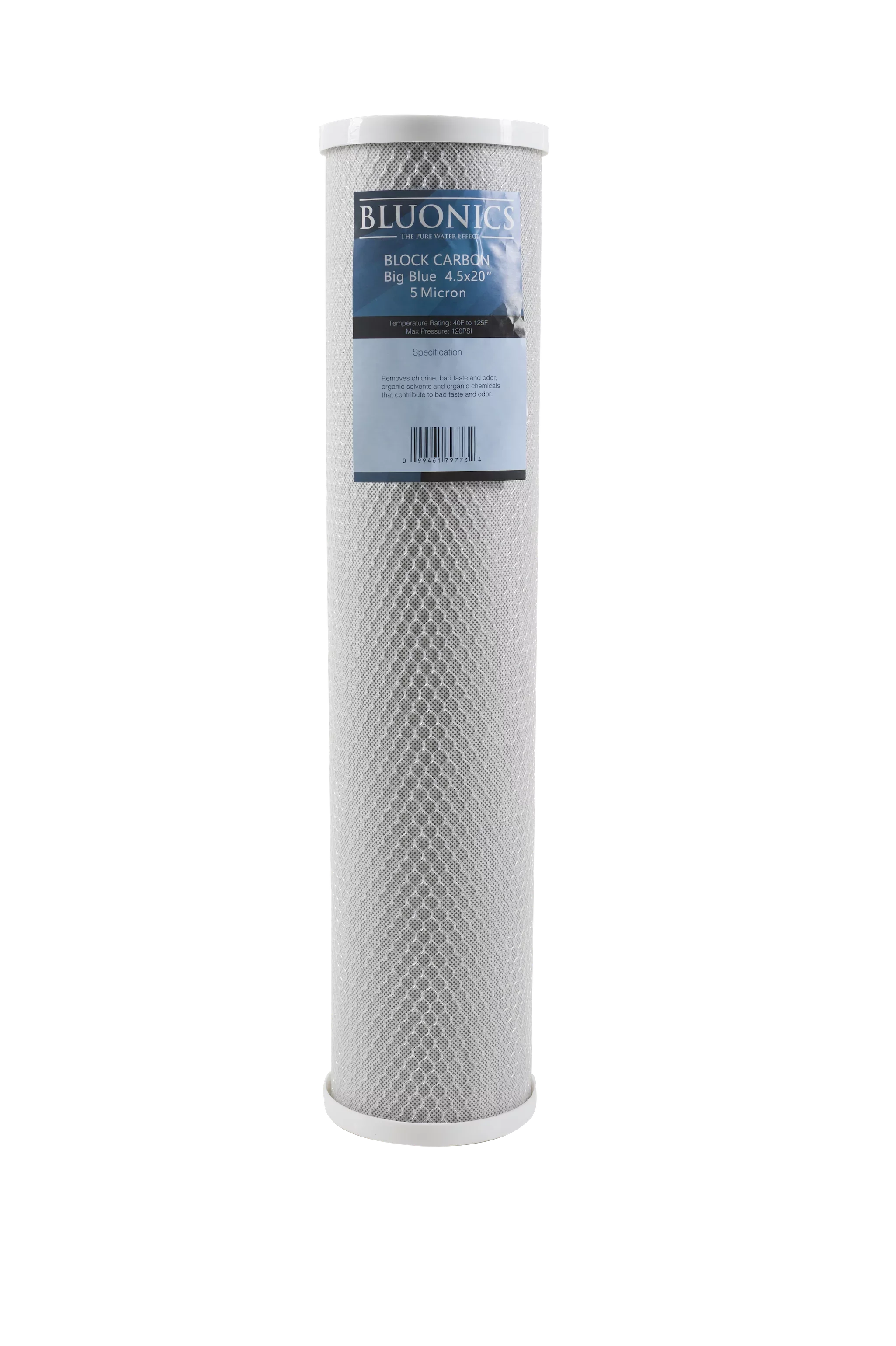 Two 20" Big Blue Whole House Water Filter w/Pleated Sediment & Carbon Filters Clear Blue Transparent Housings