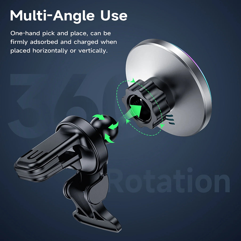 HOCO Magnetic Wireless Car Charger Air Vent Car Phone Holder Mount 15W QI Fast Charging Fitting for iPhone,Samsung,Huawei,etc