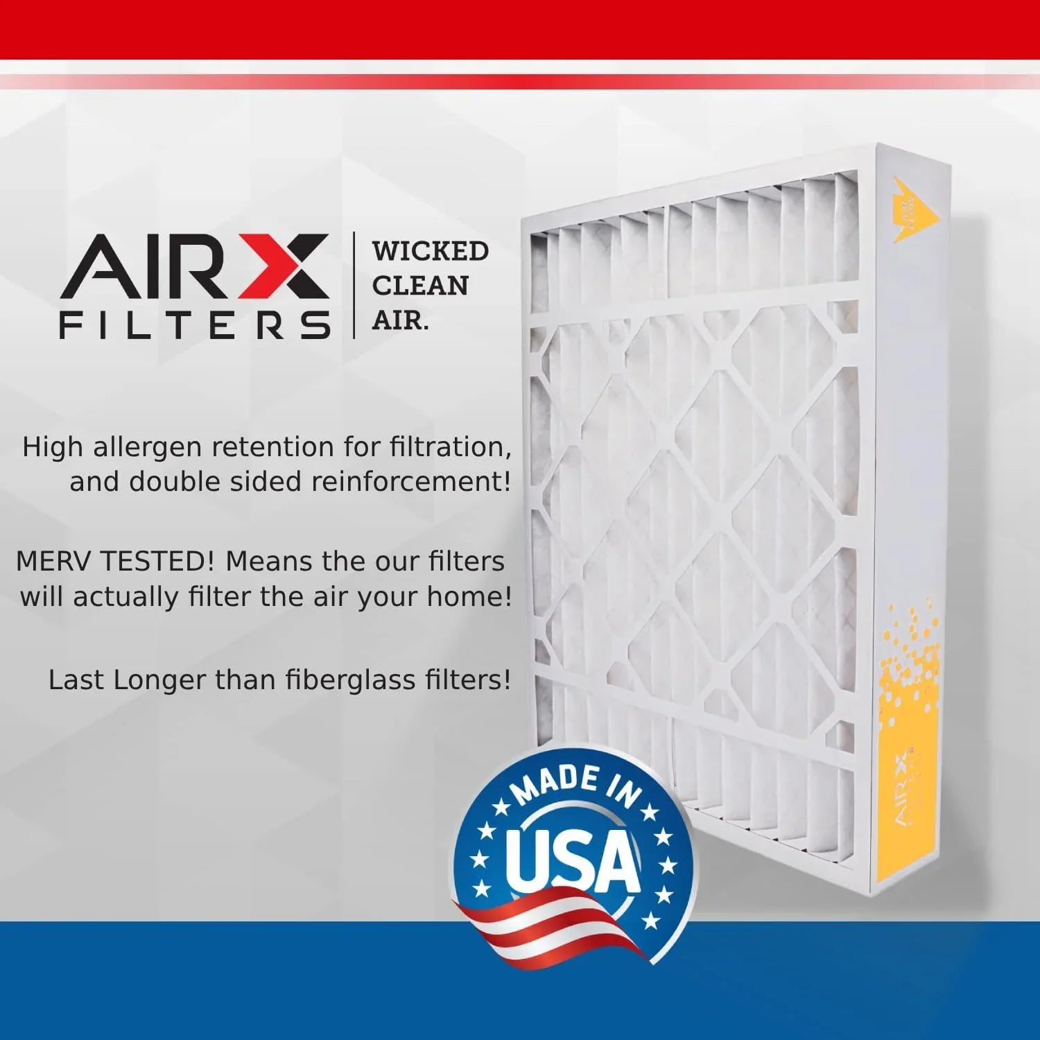 16X25x4 Air Filter MERV 8 Fitting FC100A1029 EXPXXFIL0016 Furnace Filter 2 Pack