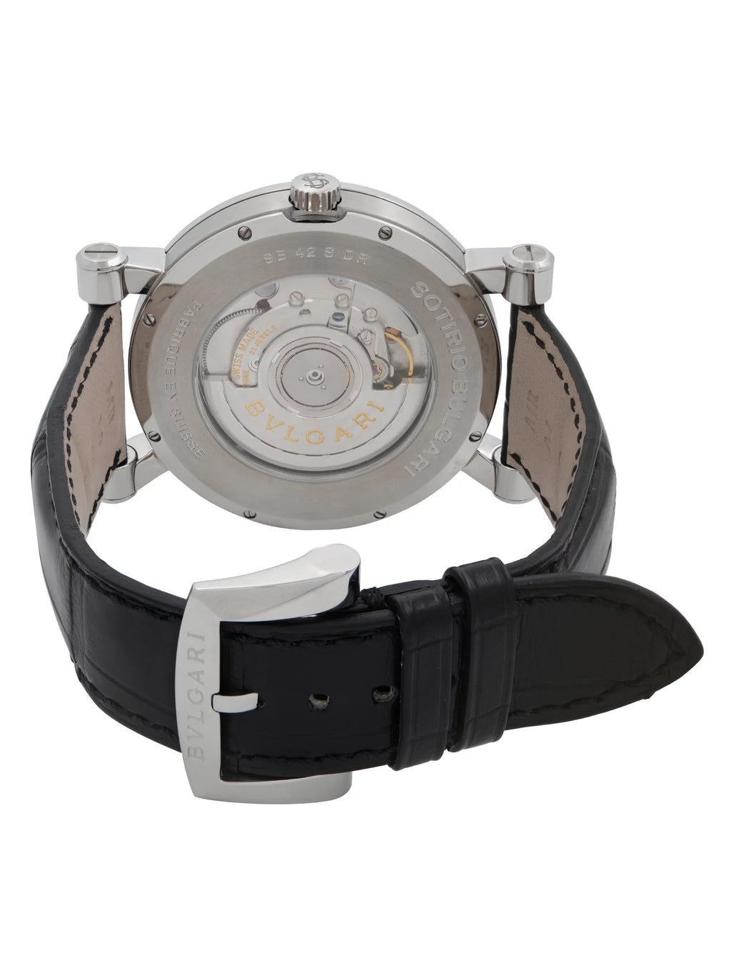 Bvlgari Sotirio Retrograde Steel White Dial Automatic Mens Watch SB42SDR