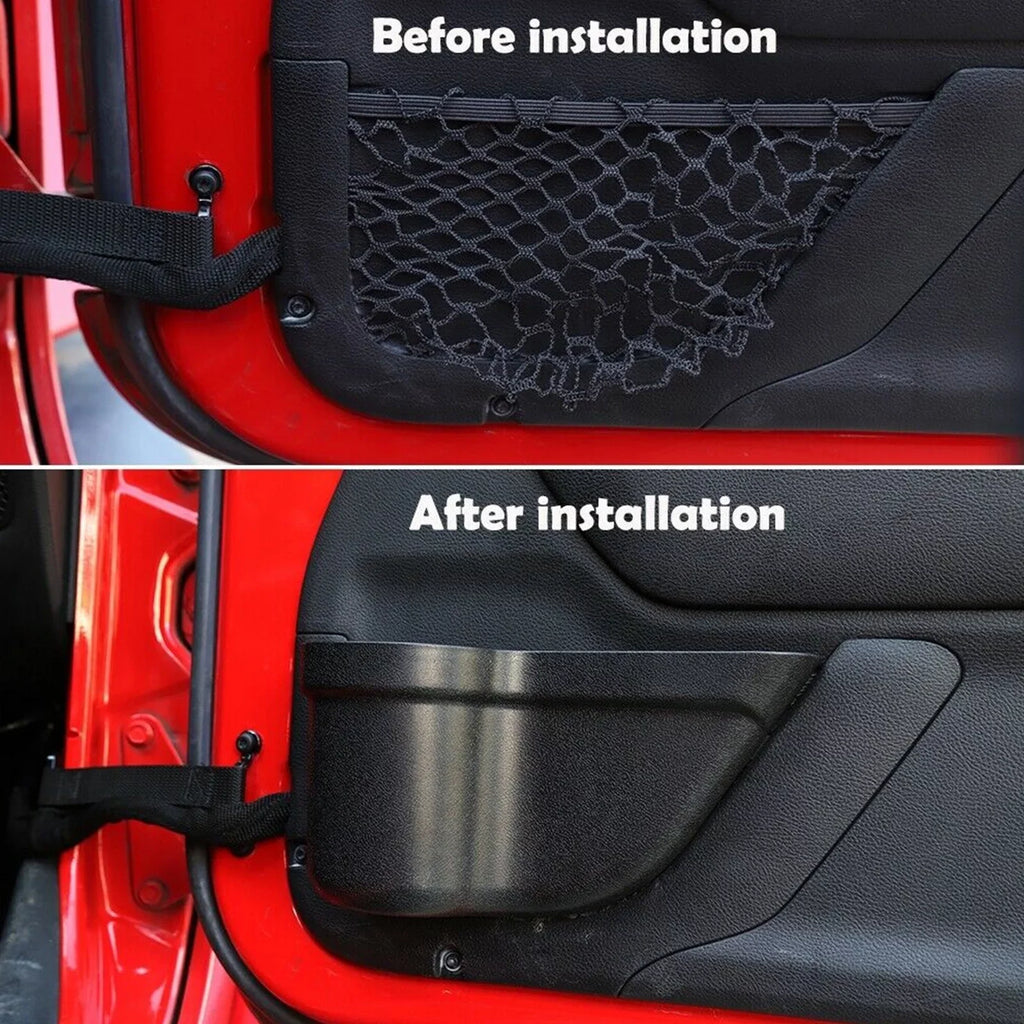 Front & Rear Door Net Pocket Storage Box Organizer For Wrangler JK 11-17