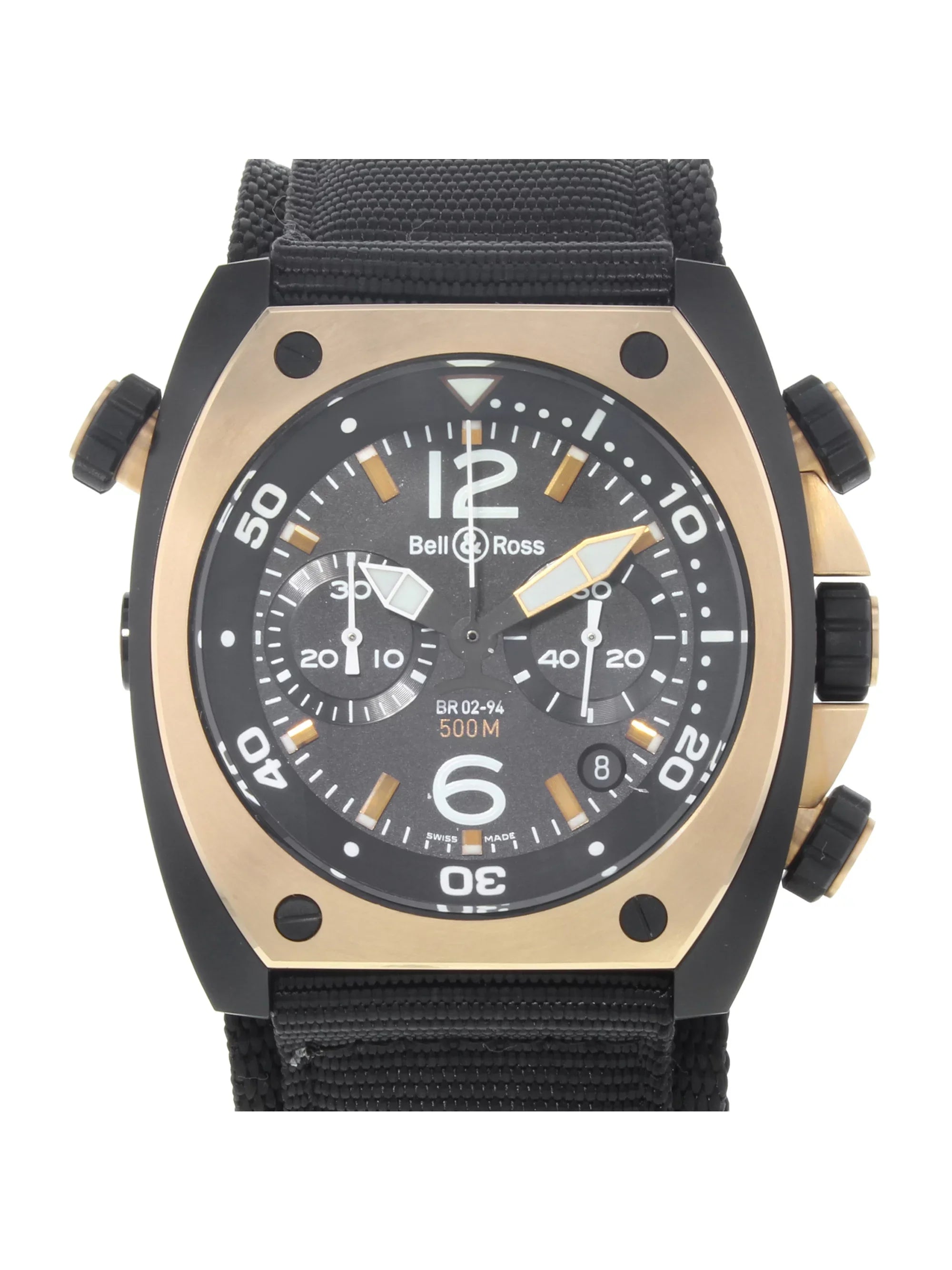 Bell & Ross Marine Matte PVD Black Steel Automatic Mens Watch BR02-CHR-BICOLOR