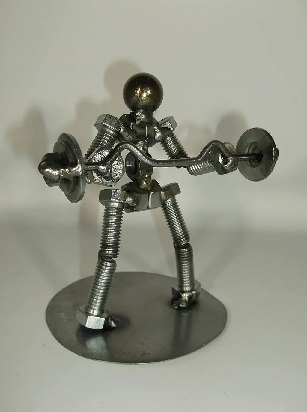 Preacher C url Weight Lifter Metal Bolt Figurine, curl bar