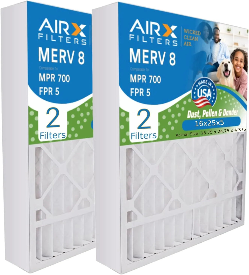 16X25x4 Air Filter MERV 8 Fitting FC100A1029 EXPXXFIL0016 Furnace Filter 2 Pack