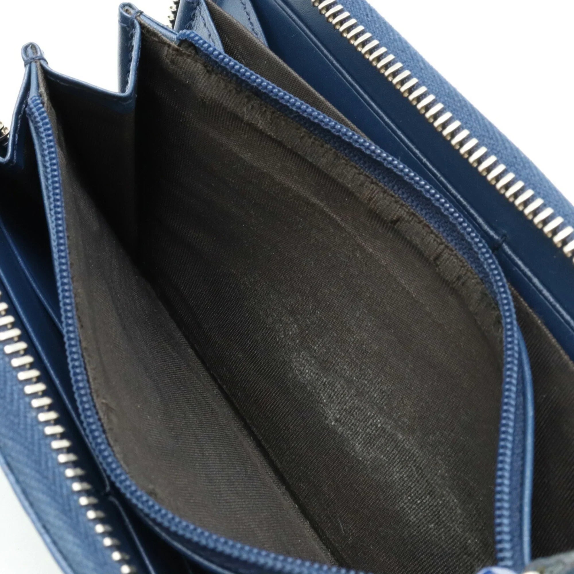 Pre-Owned GUCCI Gucci Diamante Round Long Wallet Leather Blue 307990 (Good)