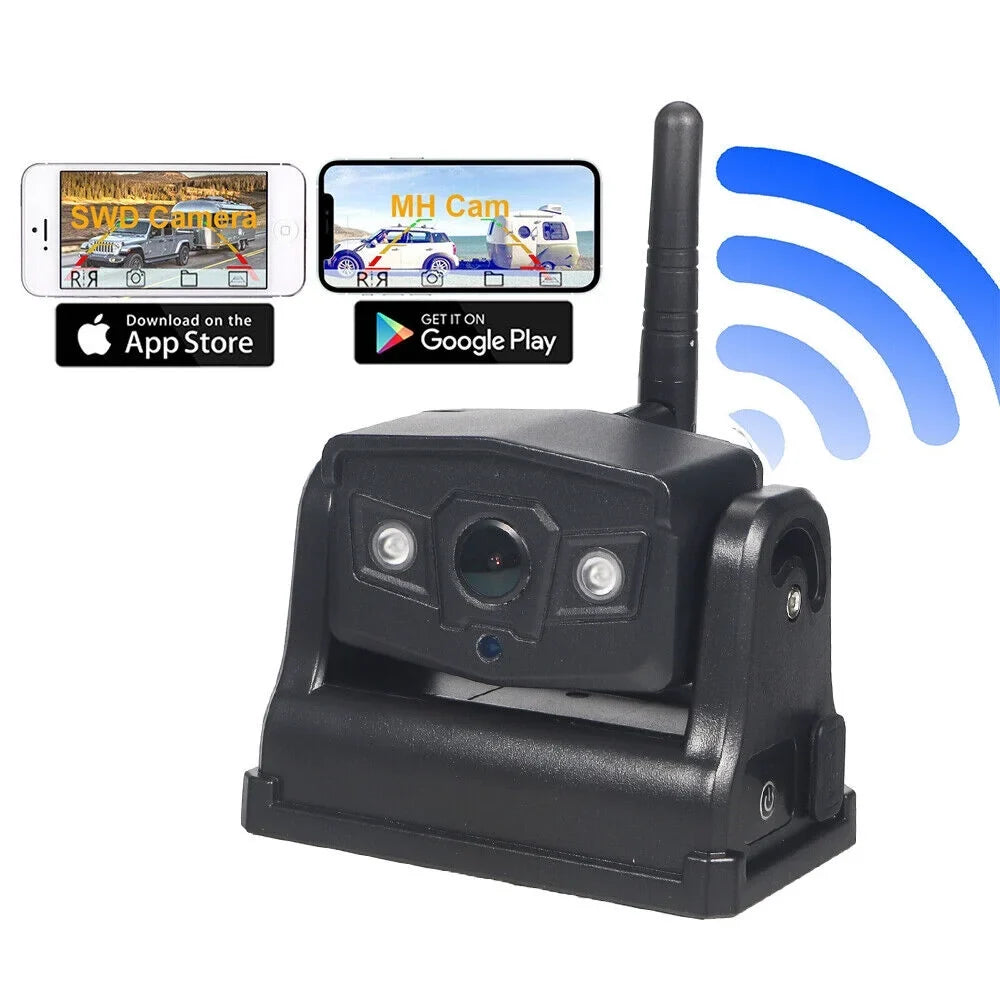 JLLOM Magnetic WiFi Wireless Backup Camera, 9600mAh Battery, Excellent for Front/Rear Vehicle View
