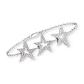 Ross-Simons C. 1990 Vintage .59 ct. t.w. Diamond Open-Space Star Station Bracelet in 18kt White Gold, Women's, Adult, Pre-Owned