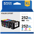 252XL Ink Cartridge for Epson Ink 252 252 XL to use with Workforce WF-7620 WF-7710 WF-3640 WF-3630 WF-3620 WF-7610 WF-7110 Printer (Black Cyan Magenta Yellow,5-Pack)