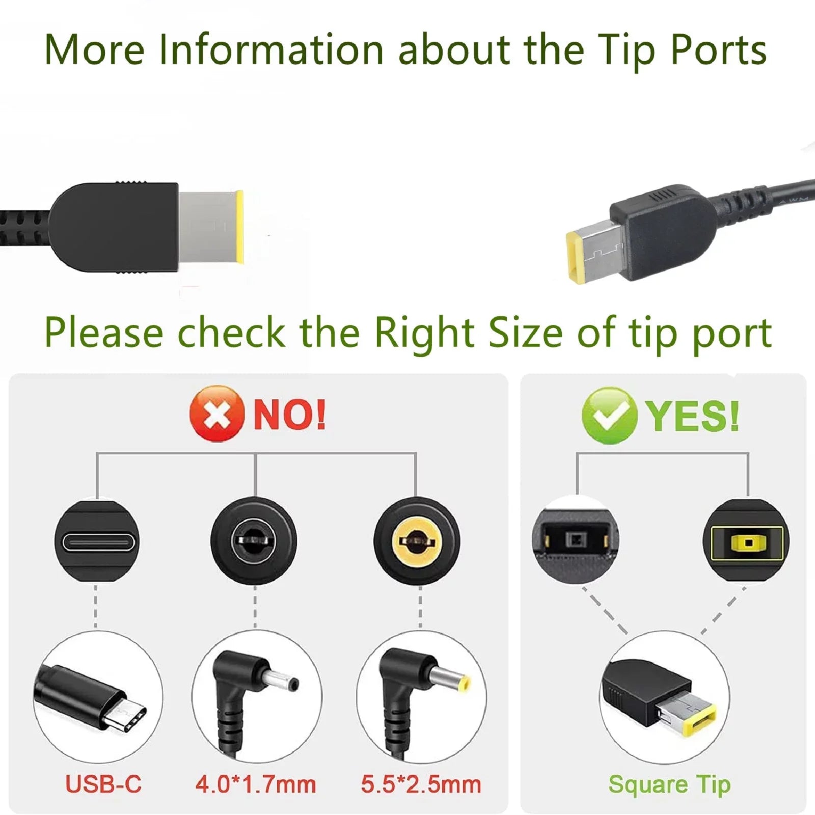 K-MAINS 135W AC Adapter Charger Power Cord Replacement for Lenovo Ideapad Y40-70 Y50-70 Supply Cord