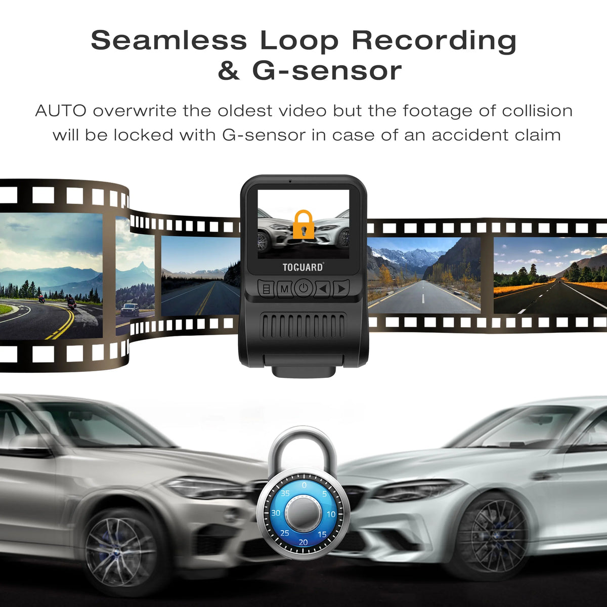 Campark Dual 1080 Dash Cam Front and Inside, 1.5" GPS Car Camera, Dash Camera for Cars with WDR Night Vision, Loop Recording, 170° Wide Angle, 24H Parking Monitor