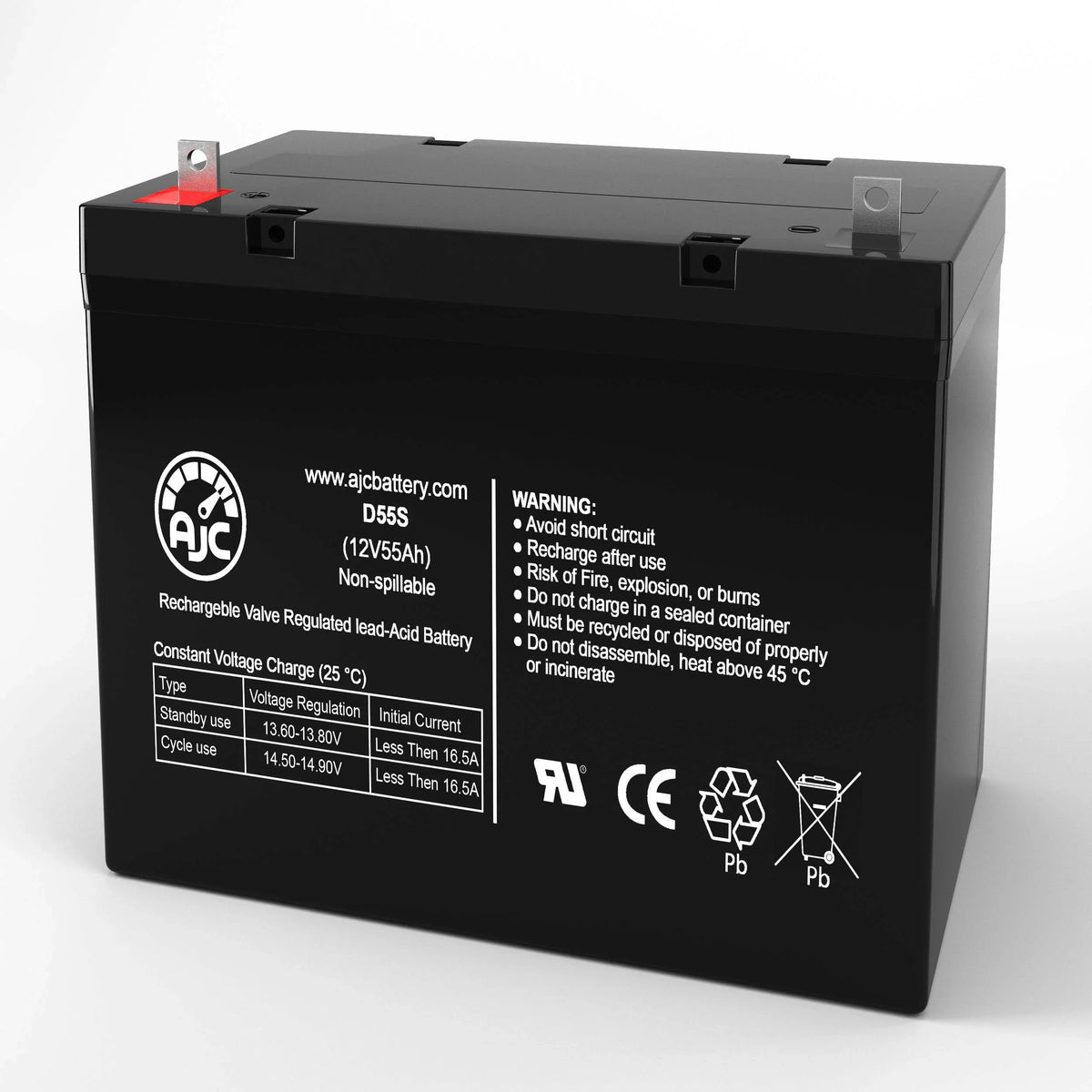 Dalton Tacahe Mid-Wheel Drive PC1350 12V 55Ah Mobility Scooter Battery - This Is an AJC Brand Replacement
