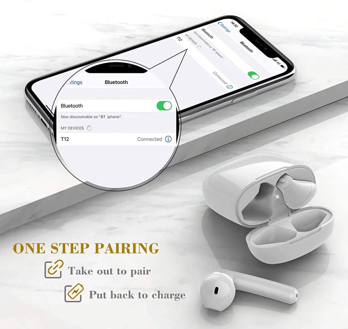 For Google Pixel 7a - TWS Earphones, Wireless Earbuds Headphones True Stereo Headset Hands-free Mic Charging Case B4K