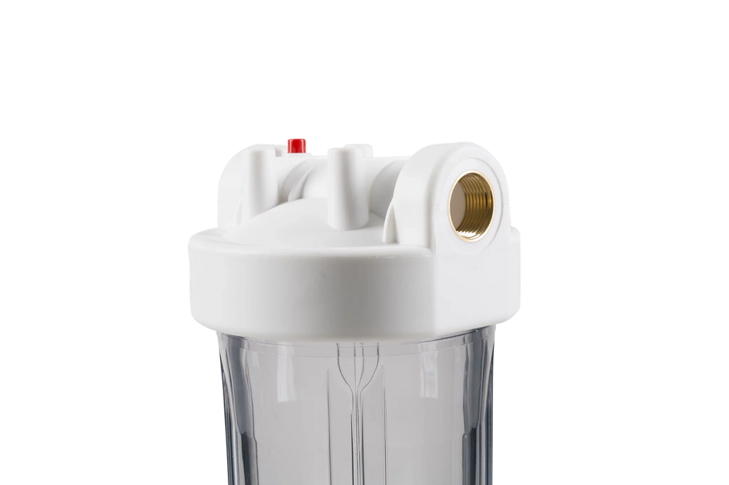 Two 20" Big Blue Whole House Water Filter w/Pleated Sediment & Carbon Filters Clear Blue Transparent Housings