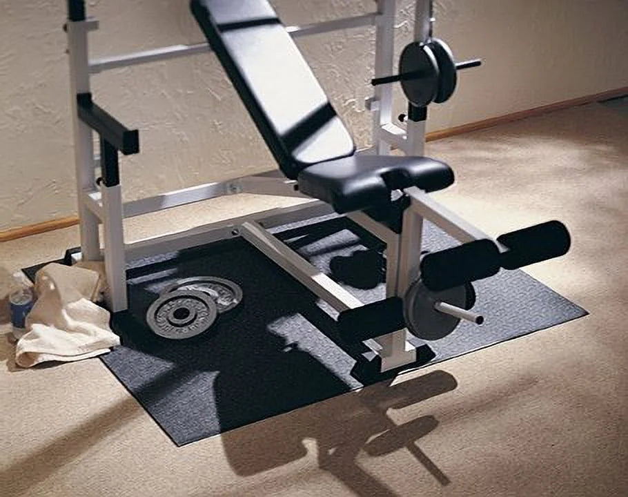 SuperMats - Gym Mat - Super Heavy Duty Standard - Commercial Grade Solid Vinyl - Home Gym Mat, Black, 50 In. x 60 In.