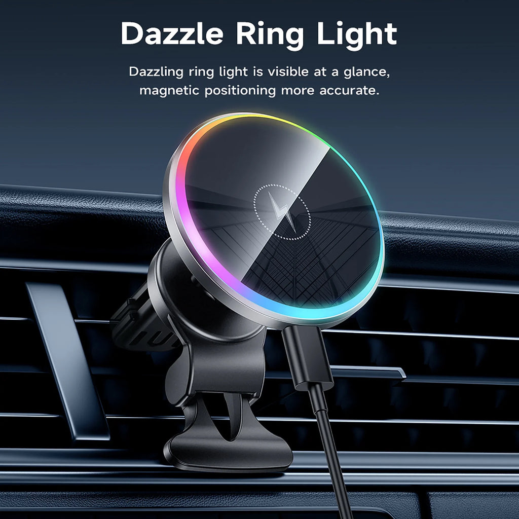 HOCO Magnetic Wireless Car Charger Air Vent Car Phone Holder Mount 15W QI Fast Charging Fitting for iPhone,Samsung,Huawei,etc
