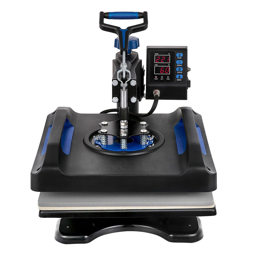 Blue Heat Press Machine 975W, 15 x 15 Inches Sublimation Transfer Printer, Digital Precise LCD Control Printing, 360 Swing Away Vinyl Transfer Printer for T-Shirts, Canvas Bag, Pillow, Banner