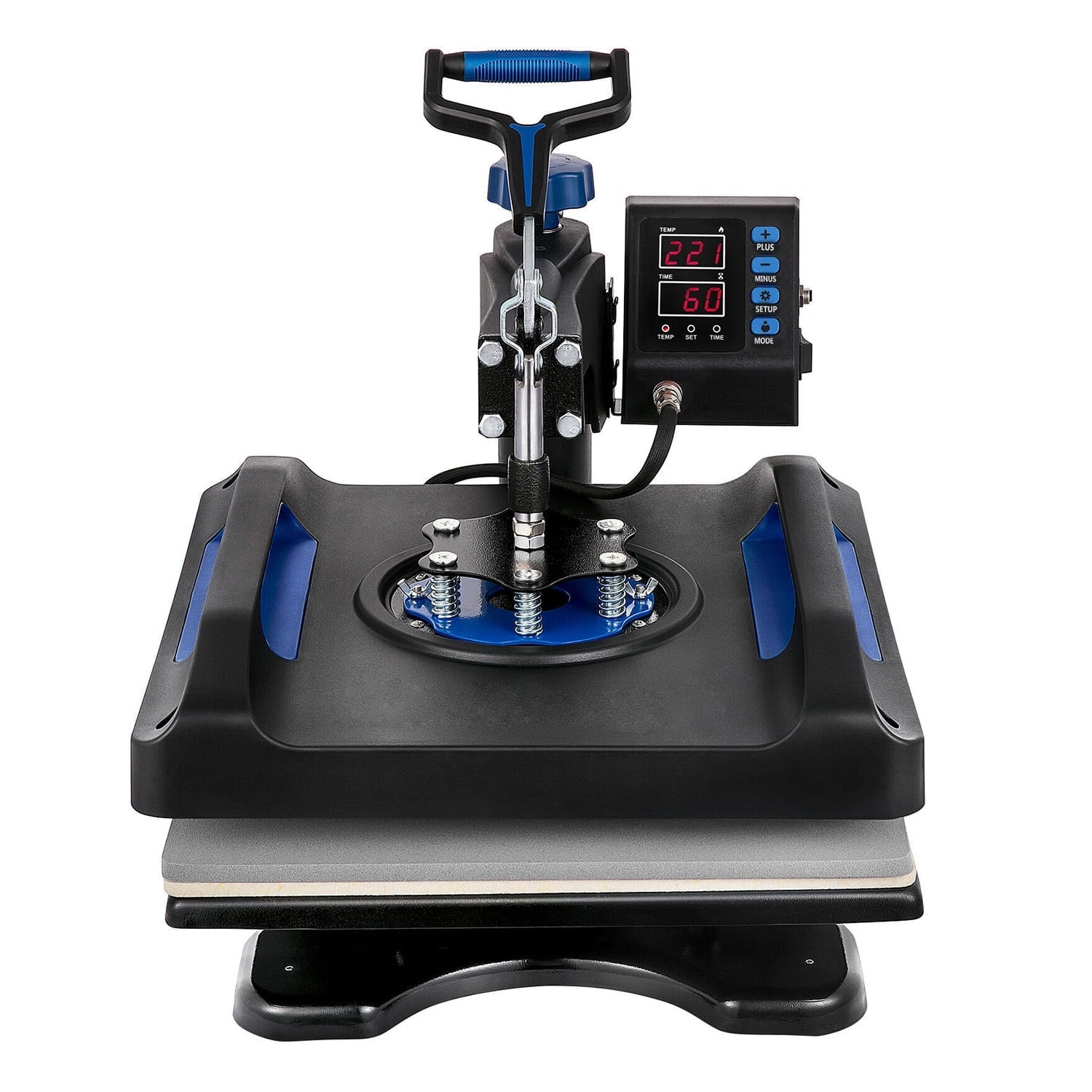 Blue Heat Press Machine 975W, 15 x 15 Inches Sublimation Transfer Printer, Digital Precise LCD Control Printing, 360 Swing Away Vinyl Transfer Printer for T-Shirts, Canvas Bag, Pillow, Banner