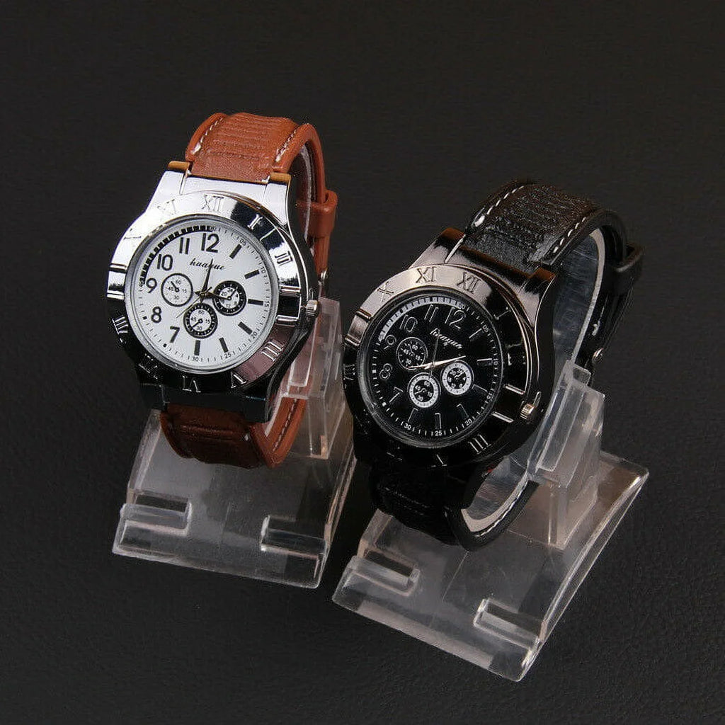 Men's Lighter Watch Flameless Outdoor Windproof USB Watch USB Rechargeable Rubber Strap Gift