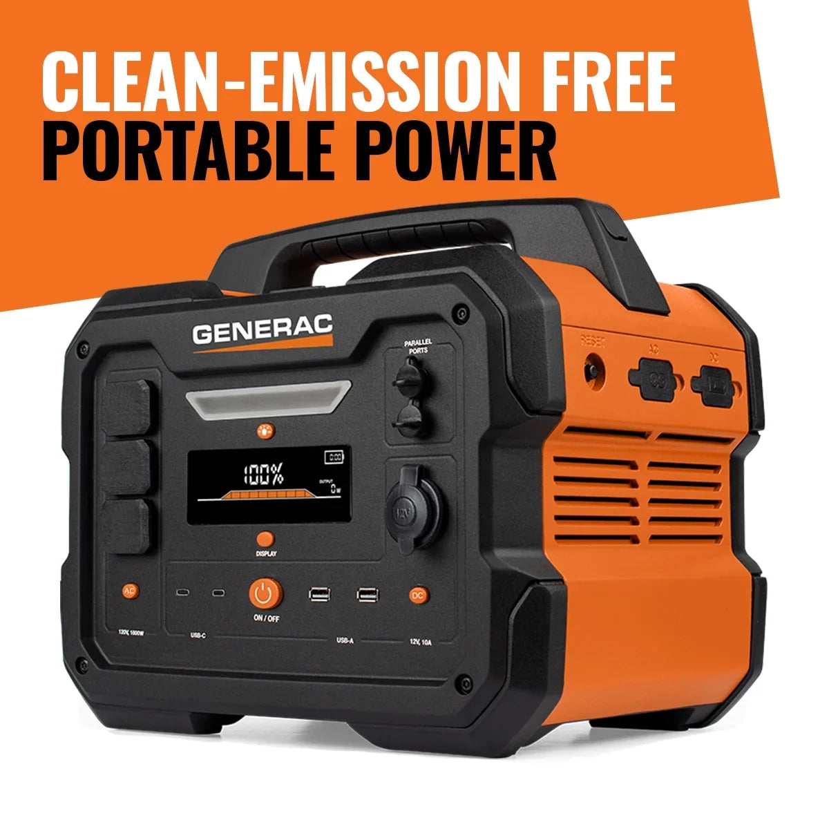 Generac 8026 Power Station 1600/3200W 2106Wh Battery Powered Portable Generator - Solar Panel Charging Fitting