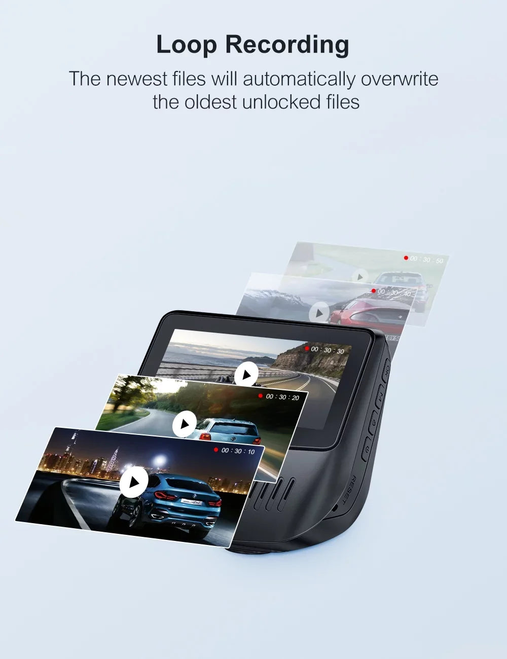 Crosstour Dash Cam,Front and Rear 3” Dual Car Camera 1080P,External GPS Supported,Sony Sensor,32GB Max,Black