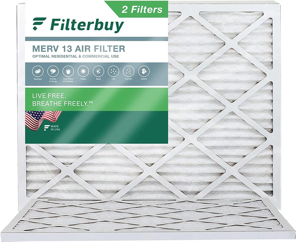 Filterbuy 16x21x1 MERV 13 Pleated HVAC AC Furnace Air Filters (2-Pack)