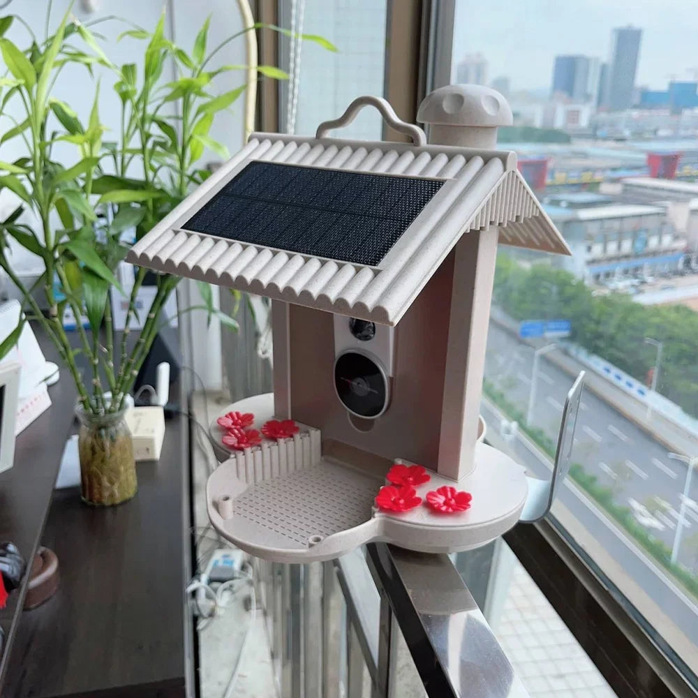 Dcenta Smart Bird Feeder Camera 1080P Auto Capture Bird Video Motion Detection Real-time Notification AI Identify Bird Species IP65 Waterproof 128G TF Cards, Excellent for Bird Lovers