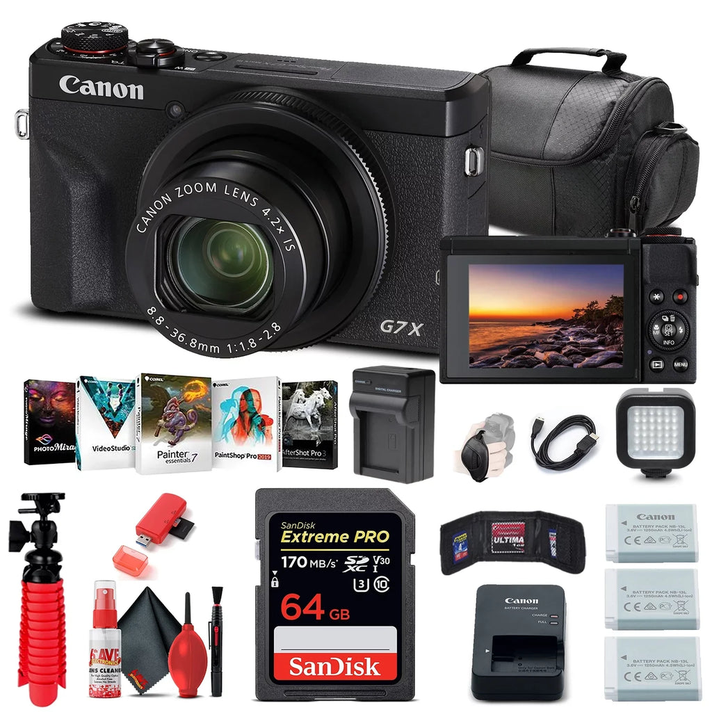 Canon PowerShot G7 X Mark III Digital Camera (3637C001) + 64GB Card + More