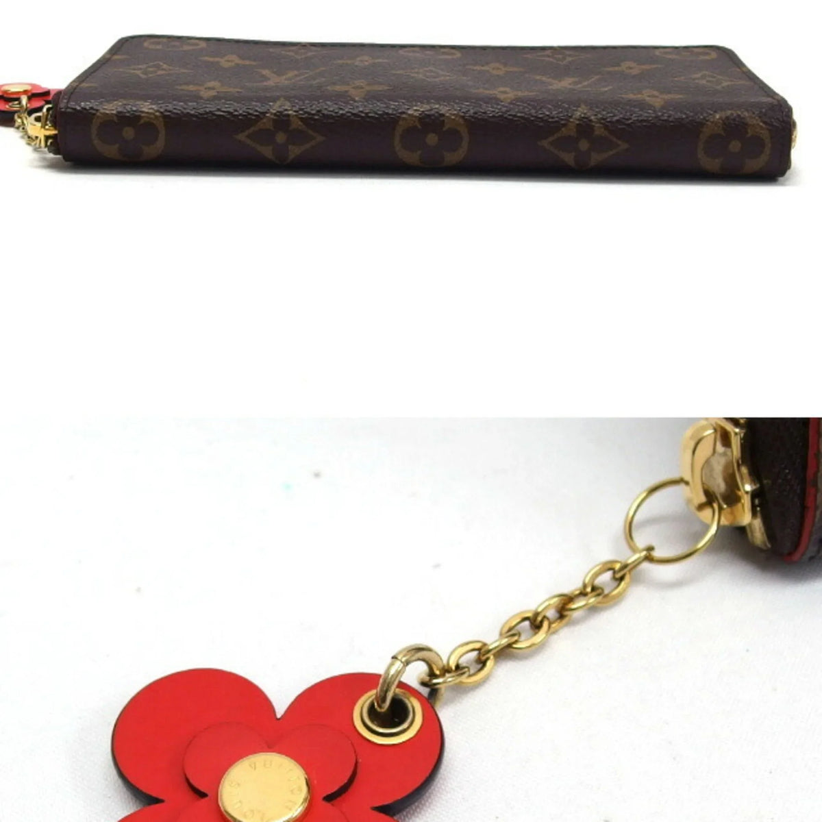 Pre-Owned Louis Vuitton Monogram Clemence Wallet Long Wallet Red M62940 (Good)